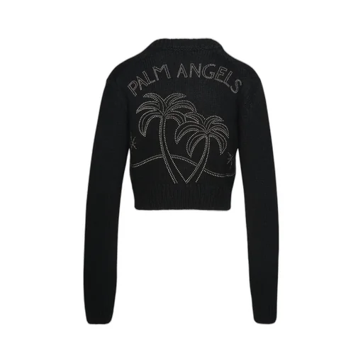 Monogram Embellished Zipped Knitted Cardigan