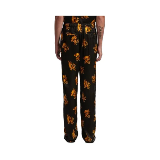 Burning Logo-Printed Drawstring Trousers
