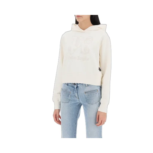Monogram Embroidered Cropped Hoodie