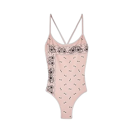Paisley-Printed Scoop Neck Swimsuit