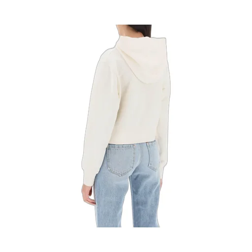 Monogram Embroidered Cropped Hoodie