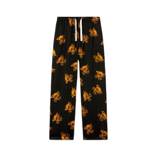Burning Logo-Printed Drawstring Trousers