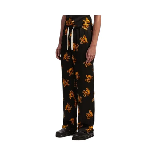 Burning Logo-Printed Drawstring Trousers