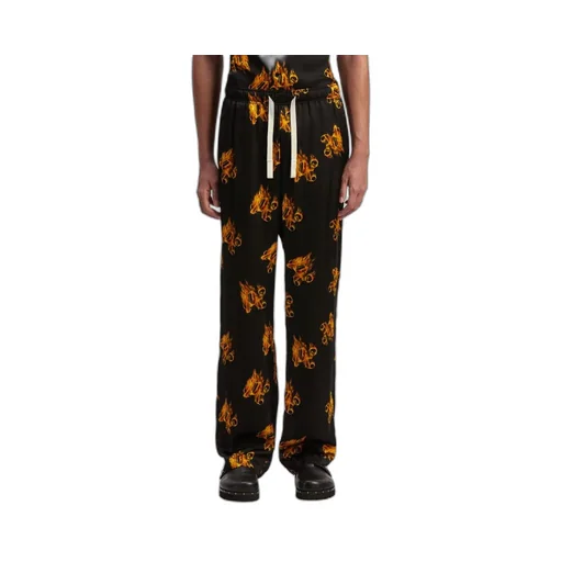 Burning Logo-Printed Drawstring Trousers