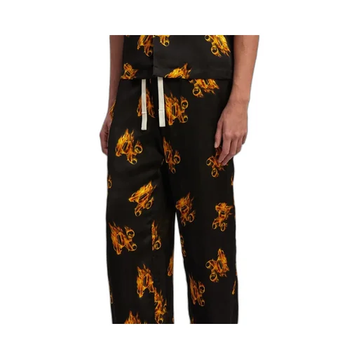 Burning Logo-Printed Drawstring Trousers