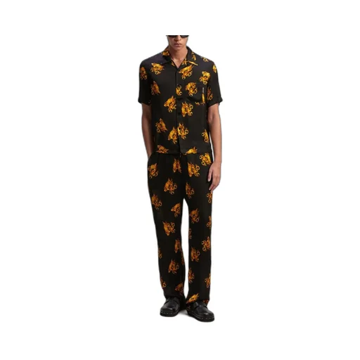 Burning Logo-Printed Drawstring Trousers