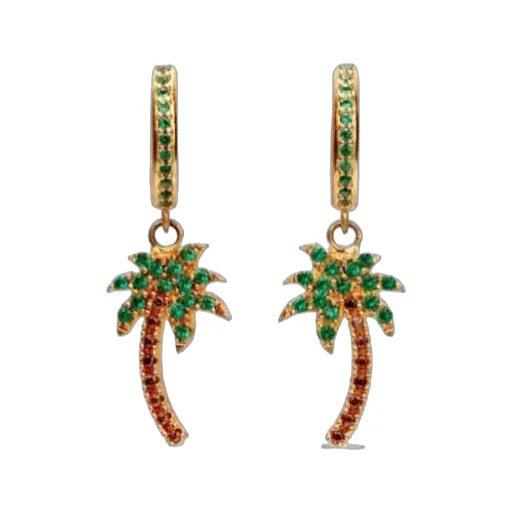 Palm Tree Hoop Earrings