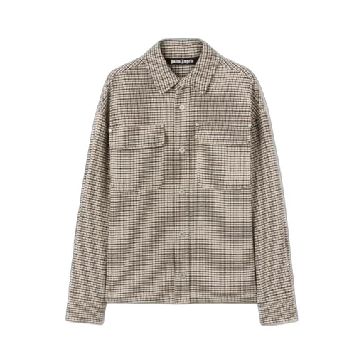 Logo Embroidered Checked Oversized Shirt