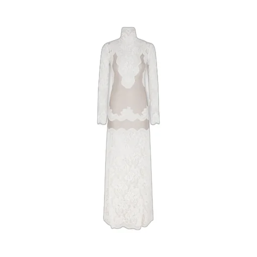 Laced Jersey Long Dress