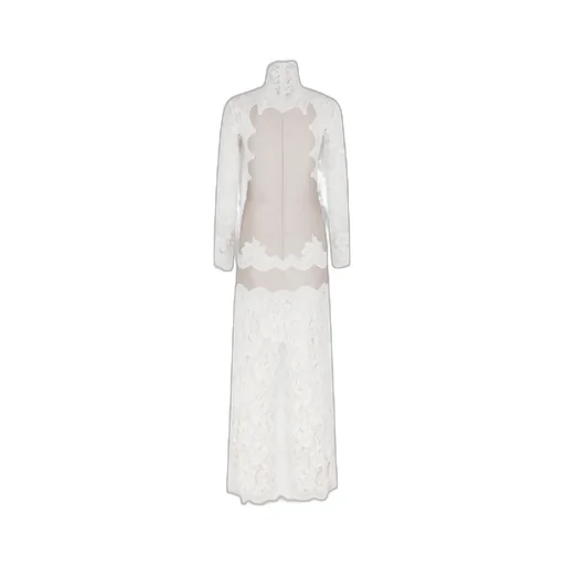 Laced Jersey Long Dress