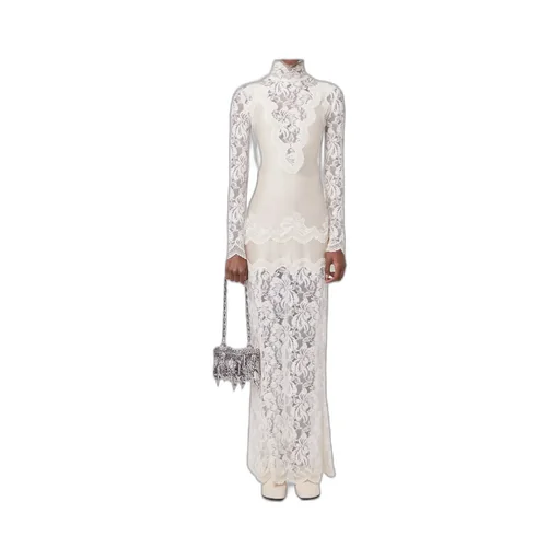 Laced Jersey Long Dress