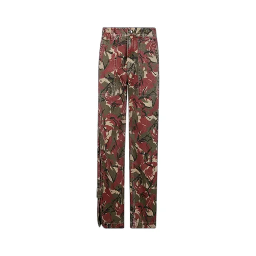 Camouflage-Print Washed Effect Jeans