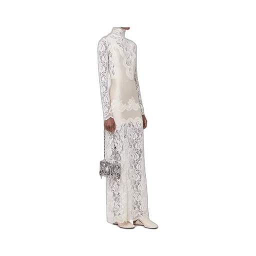 Laced Jersey Long Dress