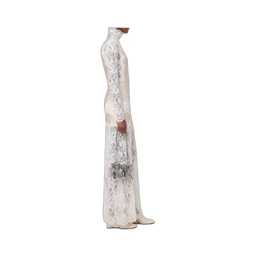 Laced Jersey Long Dress