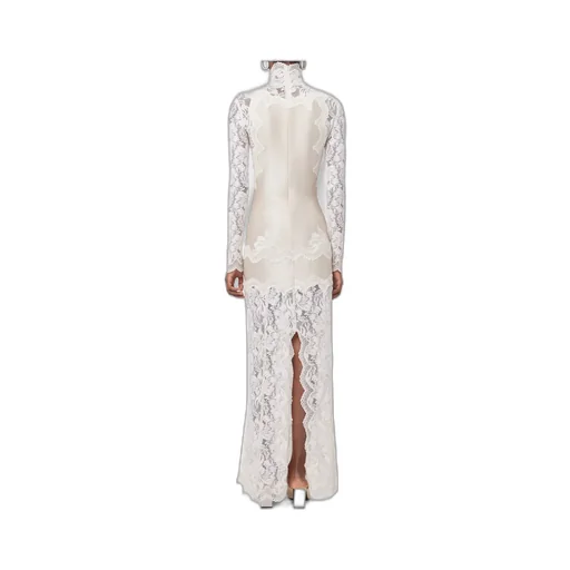 Laced Jersey Long Dress