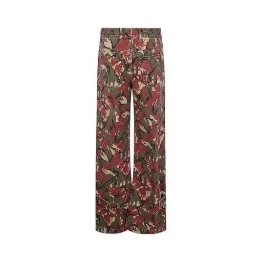 Camouflage-Print Washed Effect Jeans