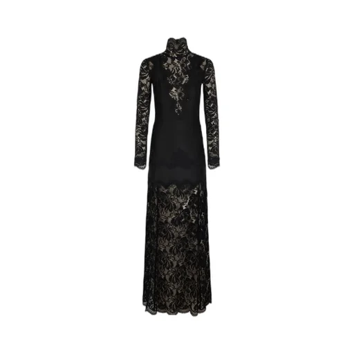 Lace Jersey Long Dress