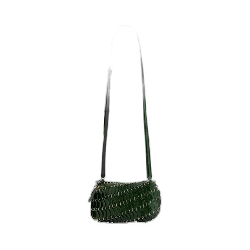 Discs Detailed Embossed Crossbody Bag