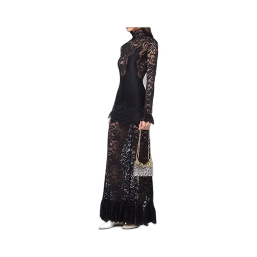Lace Jersey Long Dress