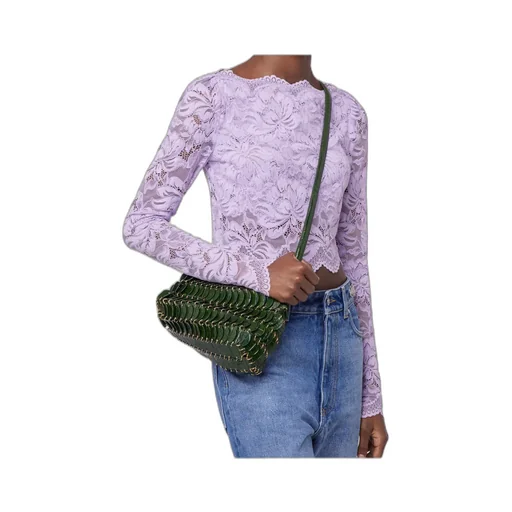 Discs Detailed Embossed Crossbody Bag