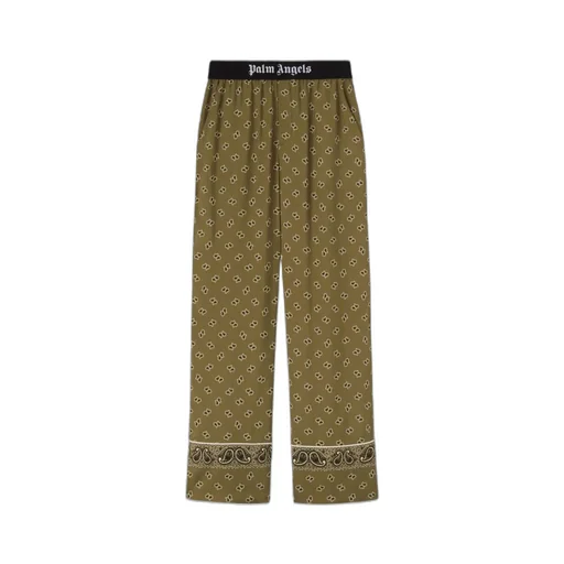 Paisley-Printed Piped-Trim Detailed Trousers