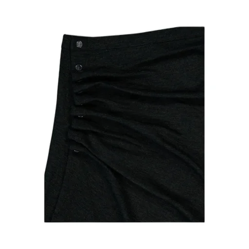 Asymmetric Gathered Midi Skirt