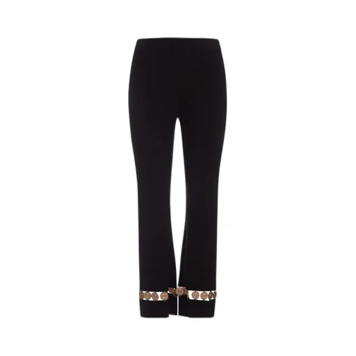 Embellished Cut-Out Knitted Trousers