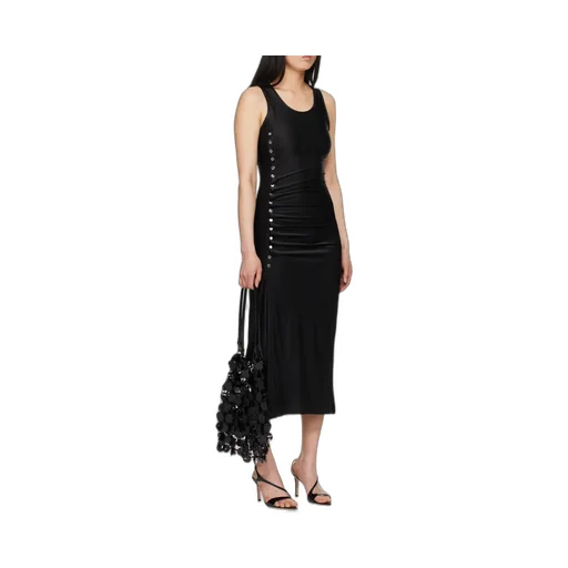 Stud-Detailed Sleeveless Midi Dress