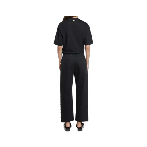 Stud Embellished Straight Leg Jeans
