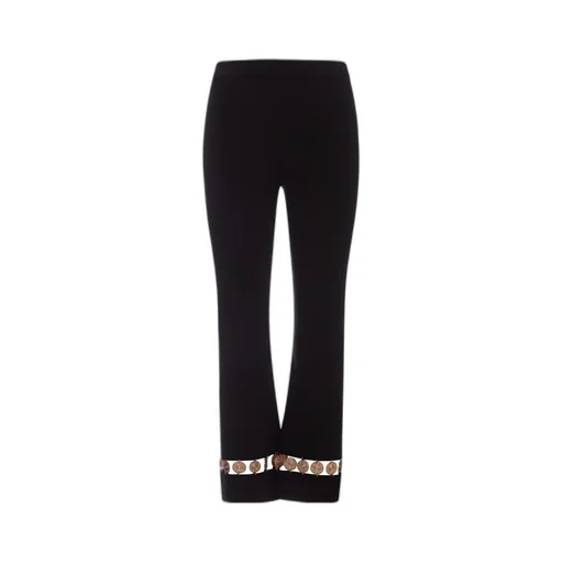 Embellished Cut-Out Knitted Trousers