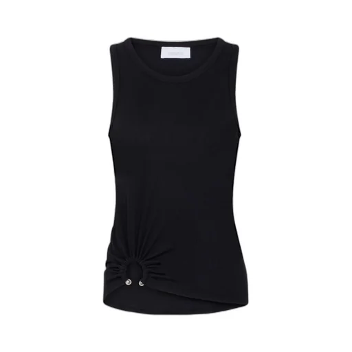 Gathered Detailed Crewneck Tank Top