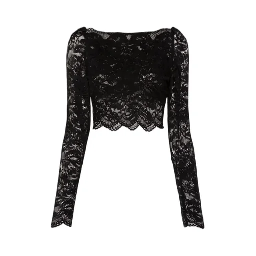 Floral-Lace Cropped Top