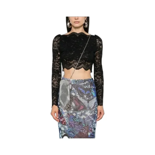 Floral-Lace Cropped Top