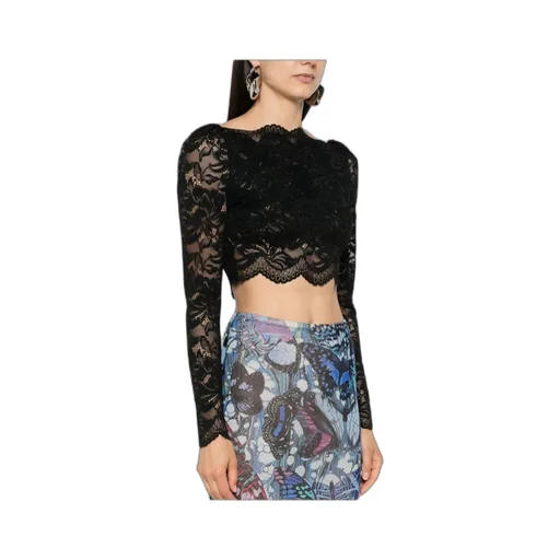 Floral-Lace Cropped Top