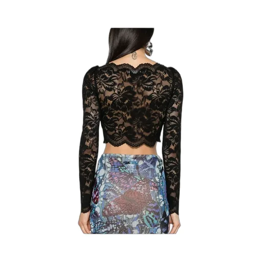 Floral-Lace Cropped Top