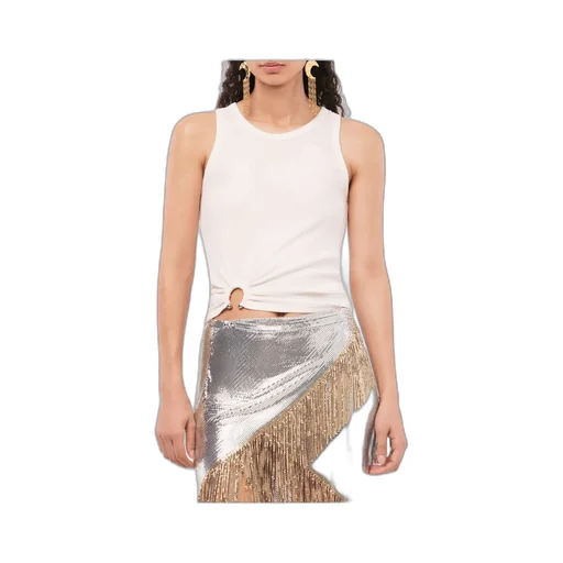 Asymmetric Gathered-Detail Tank Top