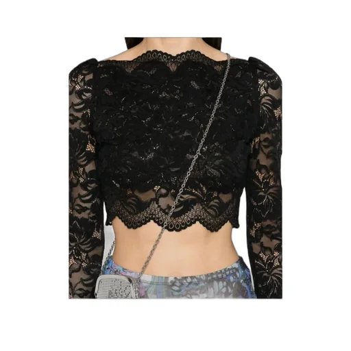 Floral-Lace Cropped Top
