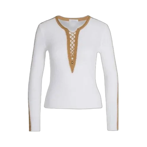Cut-Out V-Neck Knitted Jumper