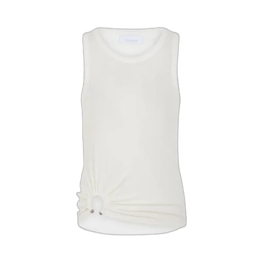 Asymmetric Gathered-Detail Tank Top
