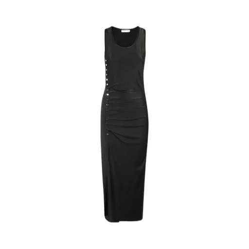 Stud-Detailed Sleeveless Midi Dress