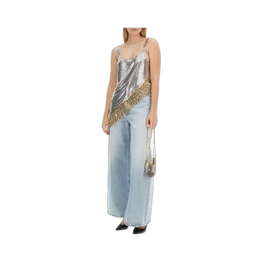 Fringed Asymmetric Chainmail Tank Top