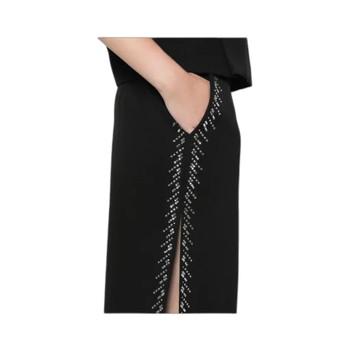 Side Slit Embellished Midi Skirt