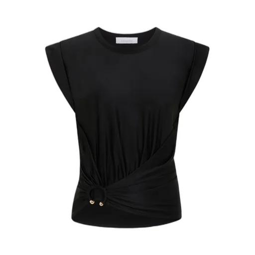 Asymmetric Gathered-Detail Blouse