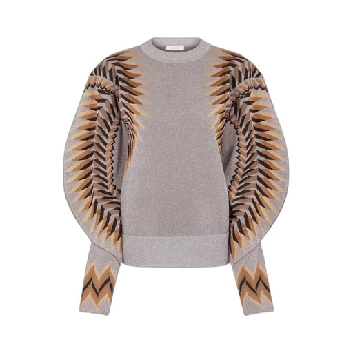 Long-Sleeved Lurex Jacquard Jumper