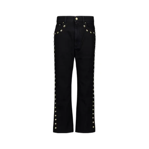 Stud Embellished Straight Leg Jeans