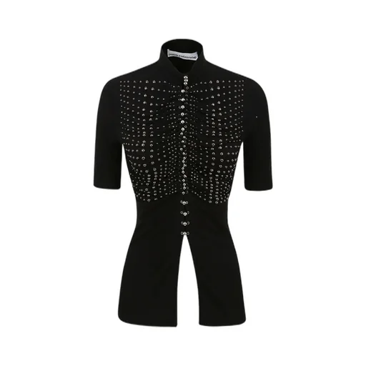 Stud-Detail Jersey Top