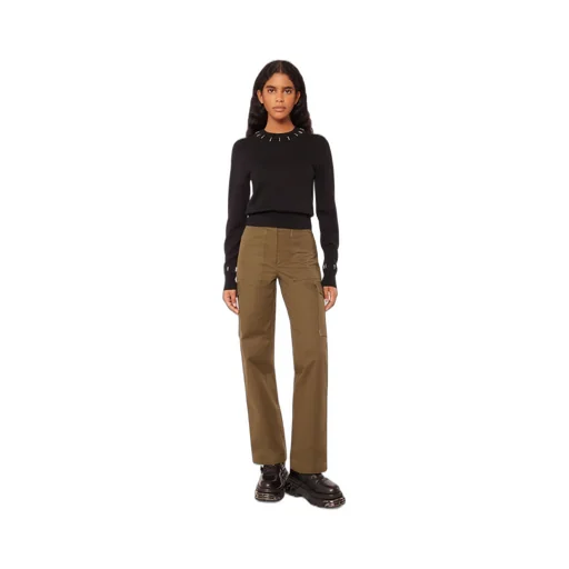 Mid Rise Straight Leg Pants