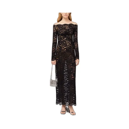Bardot Collar Laced Long Dress