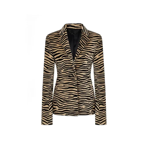 Tiger Printed Single-Breasted Blazer