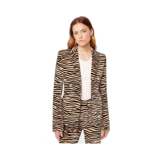 Tiger Printed Single-Breasted Blazer